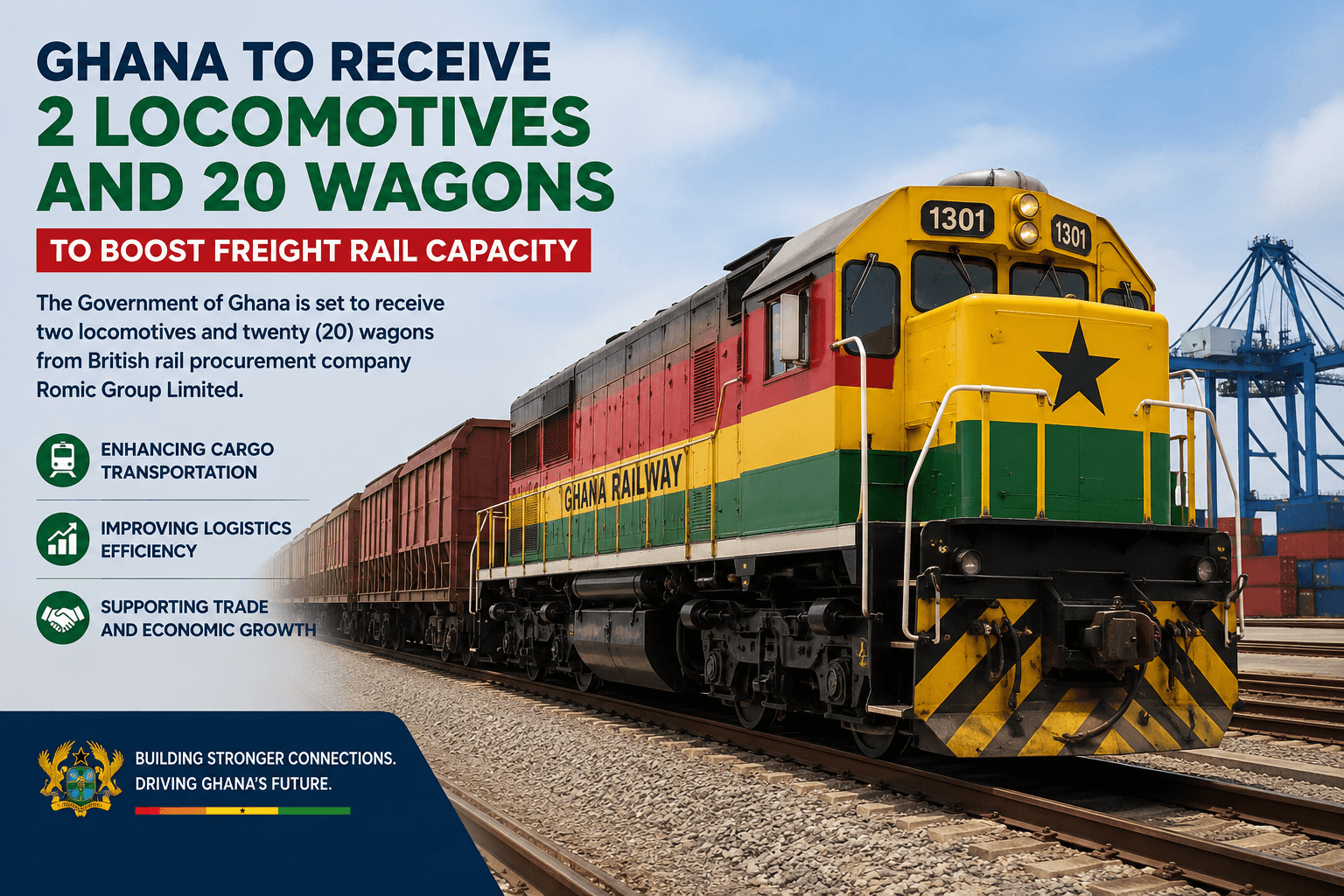 Ghana to Receive 2 Locomotives and 20 Wagons in Major Boost for Freight Rail Transport