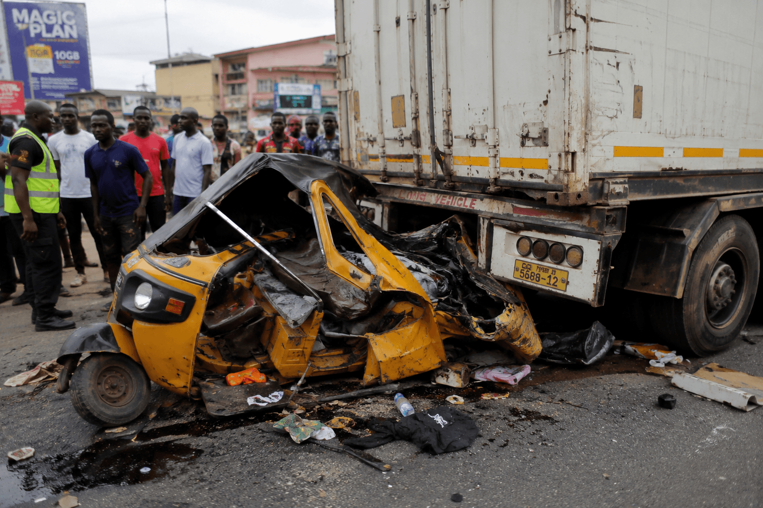Tragedy in Accra: Five Killed as Tricycle Crashes Into Parked Trailer