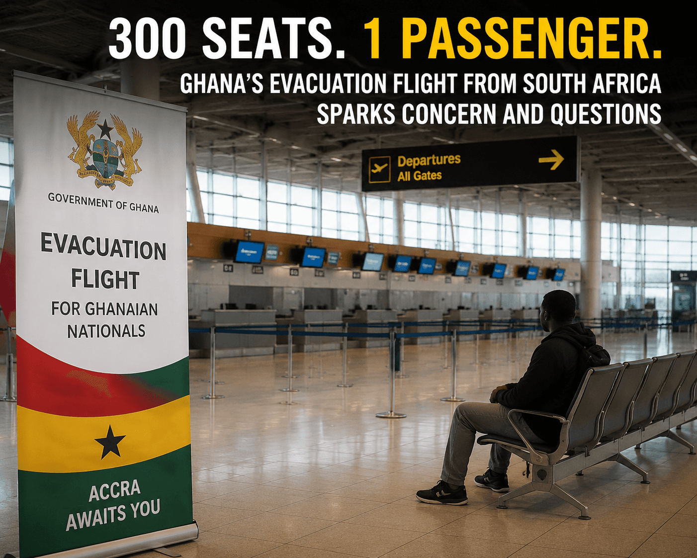 Ghana’s Free Flight Fiasco: 300 Citizens Invited, Only 1 Shows Up!”