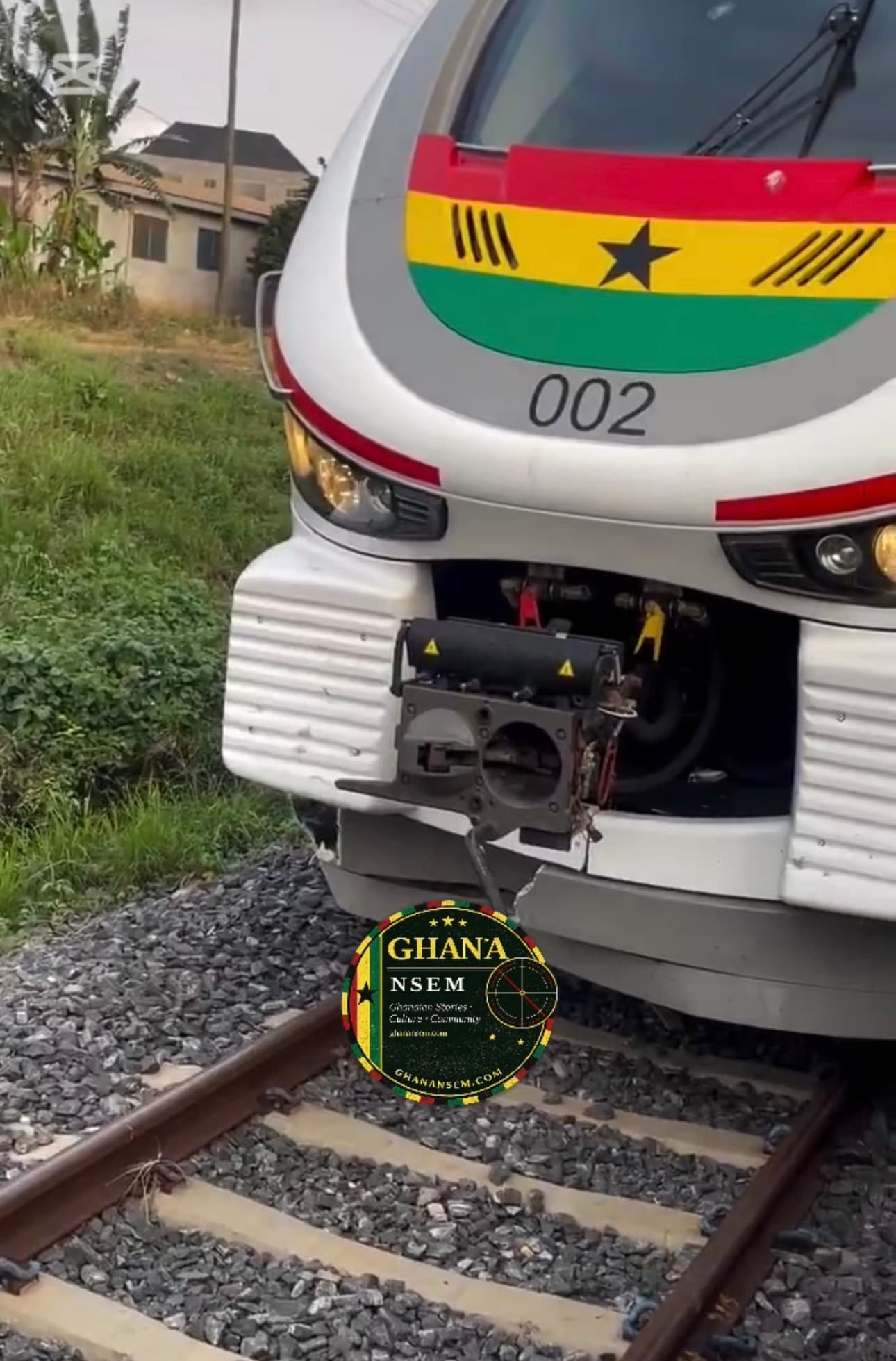 GRDA Train Carrying 150 Passengers Damaged After Hitting Goat Near Ashaiman Station